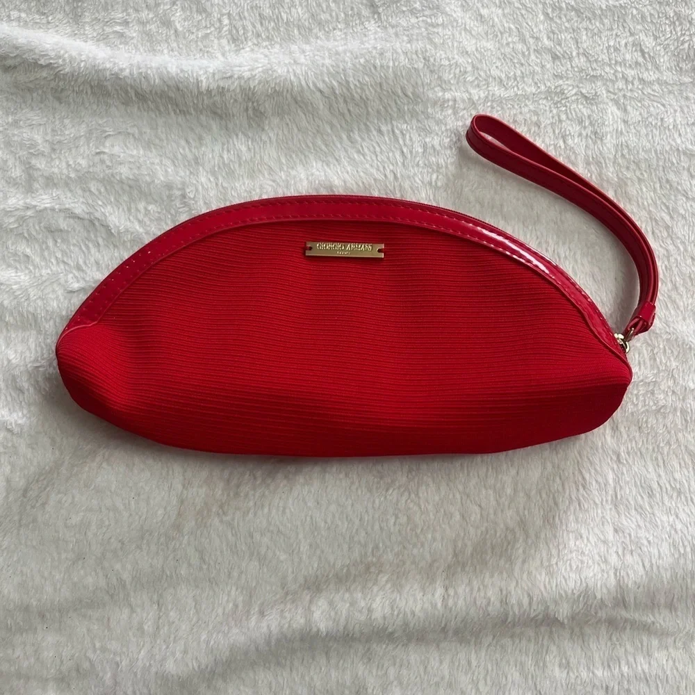 Red Giorgio Armani Women's Classic Cosmetic Case